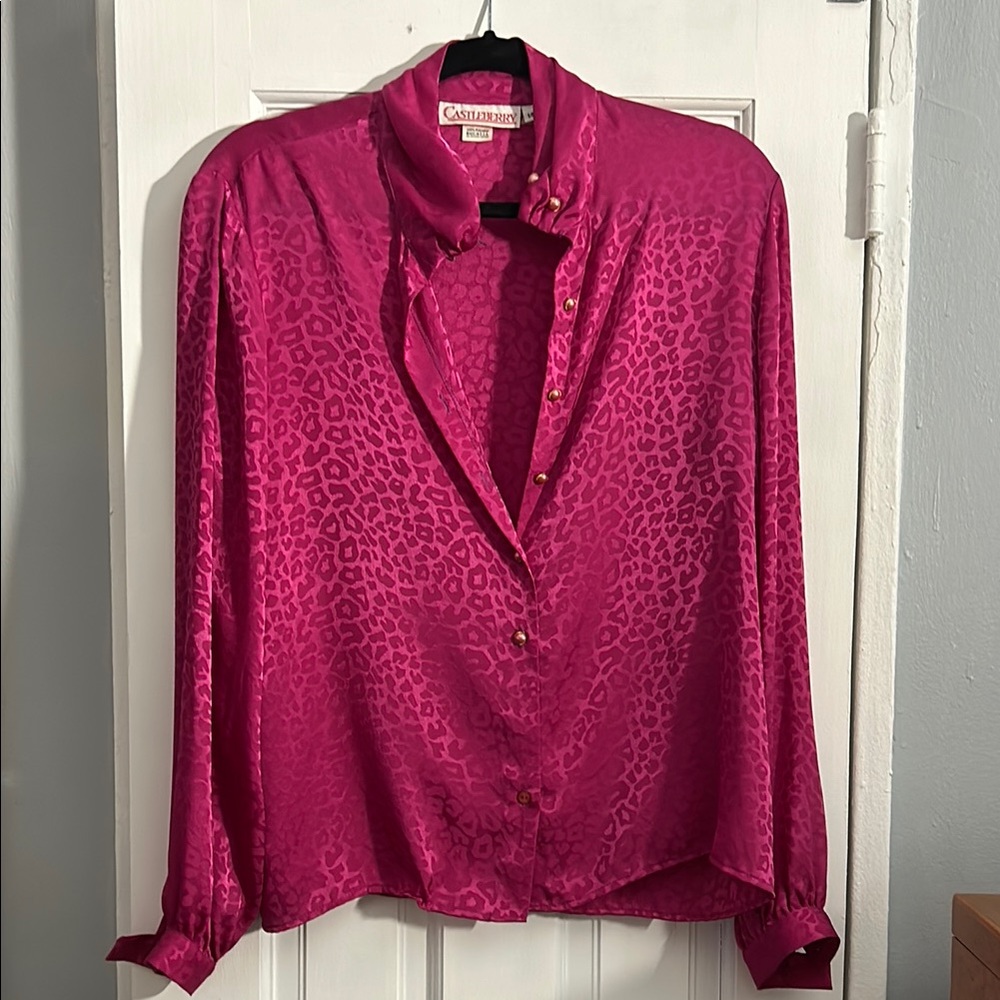 Women's Pink Leopard Print Top